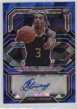 2021 Prizm Draft Picks College Penmanship Blue Ice 45/75 Manny Camper Auto 7ug