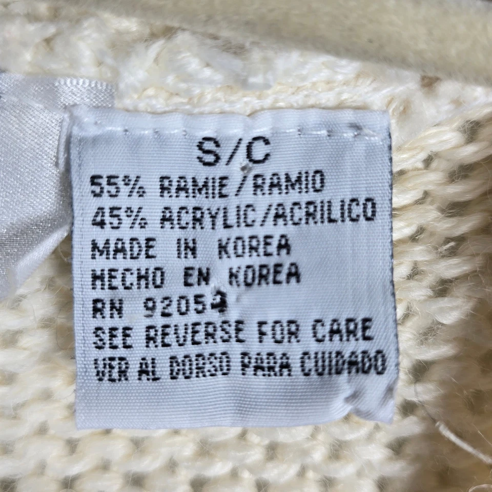 Cárdigan Suéter Crema Floral 3D Floral Bordado Tejido Abotonado De Colección Por Diseño Foto 4 de 4