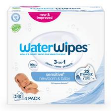 WaterWipes Sensitive Newborn  Baby Wipes, 3-In-1 Cleans, Cares, Protects, 99.9