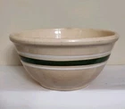 Vintage McCoy Oven Ware USA Green Stripe Stoneware Mixing Bowl 9⅝"