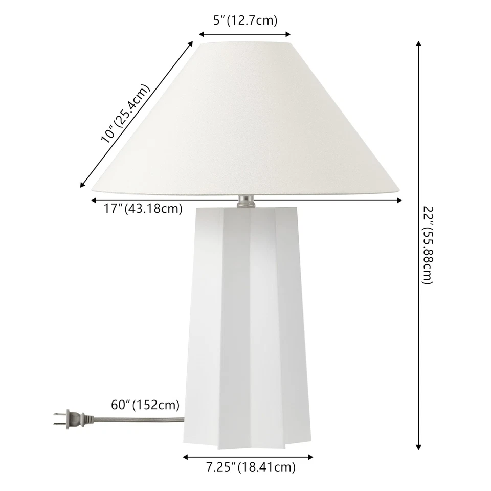Lámpara de mesa Lighting Collection Symone resina blanca 22 pulgadas (bombilla LED incluida) Foto 4 de 4