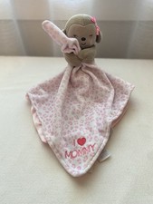 Carter's Child of Mine Lovey Security Blanket Monkey I Love Mommy Pink Bow Print