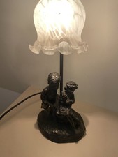 Widdop Bingham table Lamp Boy & Girl Figurine Bronze Style Original Tulip Shade