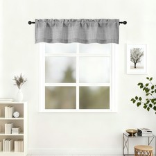 Valances for Windows 12 Inch Length, Light 52"W x 12"L Pack of 1 Grey
