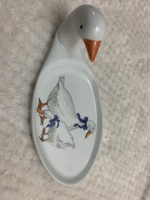Vintage French Porcelain Foie Gras Pate Hand Painted Dish/ Jewelry Dish