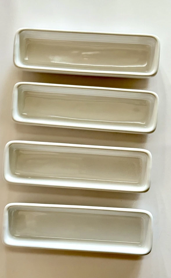 PAMPERED CHEF White Rectangular Trays – Set of 4 Simple Additions 6.75” x 2” EUC - Image 2 of 4