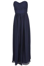 MONIQUE LHUILLIER BLUE CHIFFON MAXI DRESS US 0 UK 4