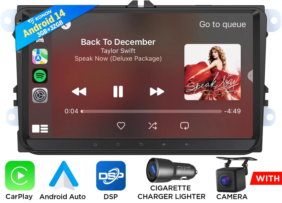 Für VW GOLF 5 6 Touran Passat Caddy Android Auto 14 Autoradio Apple CarPlay Navi