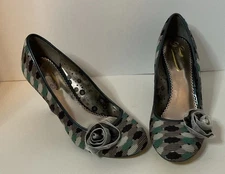 Poetic License London Picnic Ready Rosette Retro Shoes Heels 39.5 8.5