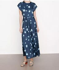 vince sea carnation cap sleeve midi dress