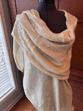 Off white shawl / evening wrap, beaded, vintage