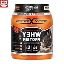 Whey Protein Powder Cookies N Creme Muscle Recovery BCAAs Immune Support 1.78lb