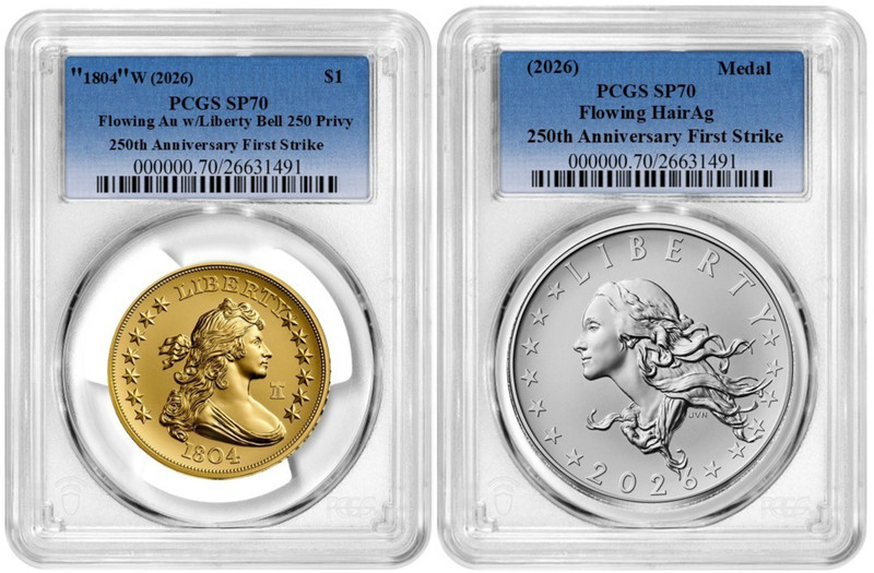 Presale 2026 W Flowing Hair Gold Coin & Silver Medal Set PCGS SP70 FS W/OGP #1
