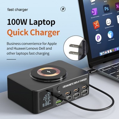 140W Fast Charging Charger Intelligent Digital Display PD100W Magnetic Wireless'