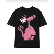 Pink Panther trendy and interesting printed cotton T-shirt for men women, summer