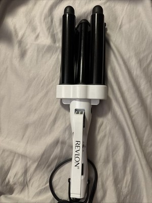 Revlon 3 Barrel Jumbo Hair Waver Long-Lasting, Natural Looking Waves, White