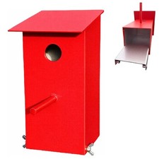 NEUHEIT 28mm Metall Nistkasten Siegelrot RAL 3000 Alu, spechtsicher I wetterfest