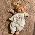 Cabbage patch Girl Doll Blonde Curly Hair Blue Eyes. Removable Outfit Brownish — photo 1