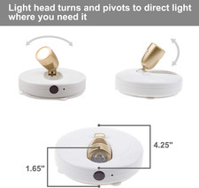 Spotlight Battery Operated, LED Puck Light, Dimmable Uplight with Remote, Sti...