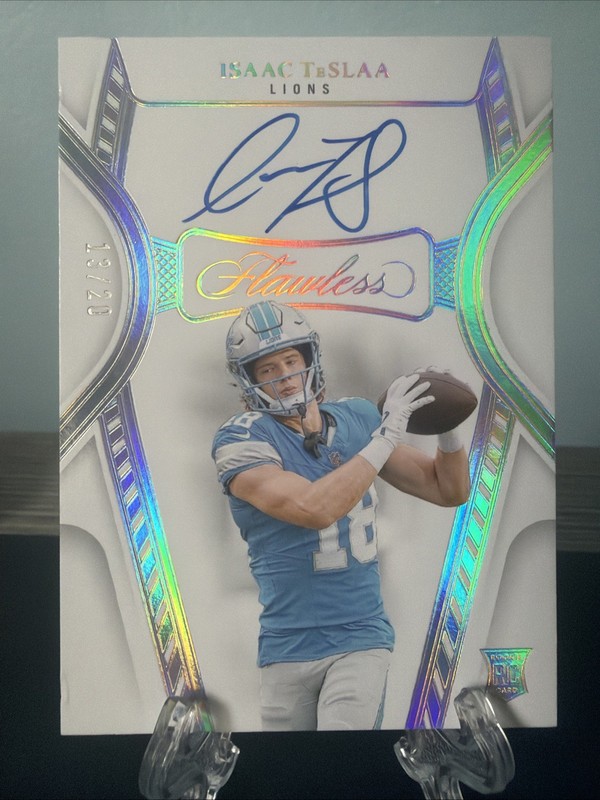 Isaac Teslaa 2025 Panini Flawless Lions Rookie Debuts On Card Auto /20 #RDS-ITA