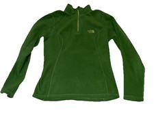 The North Face Pullover Womens XS Green 1/4 Zip Light Weight Sweatshirt Polartec