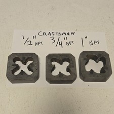 Vintage Craftsman Die Set 1/2" 3/4" 1" NPT