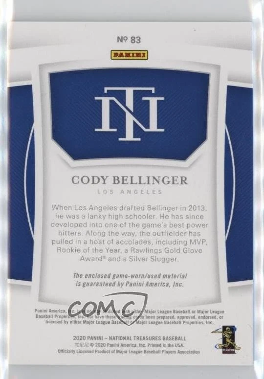 2020 Panini National Treasures /99 Cody Bellinger #83 - Image 2 of 2