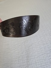 Ecote Womens Wide Waist Belt Western Bohemian Cowgirl Y2K Scroll Leather SZ M/L