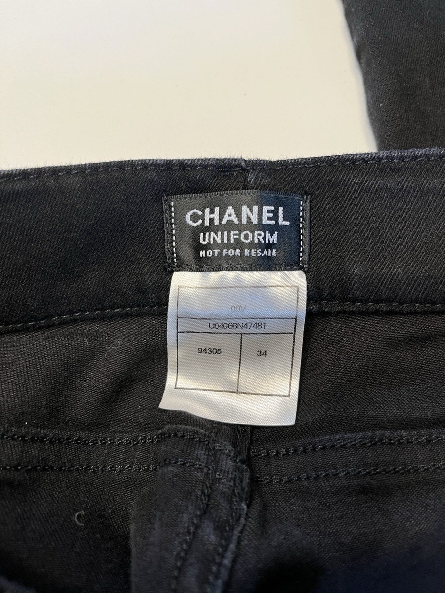 Chanel… Vintage Black Stretch Denim Uniform Jeans…Sz 34/2 | eBay