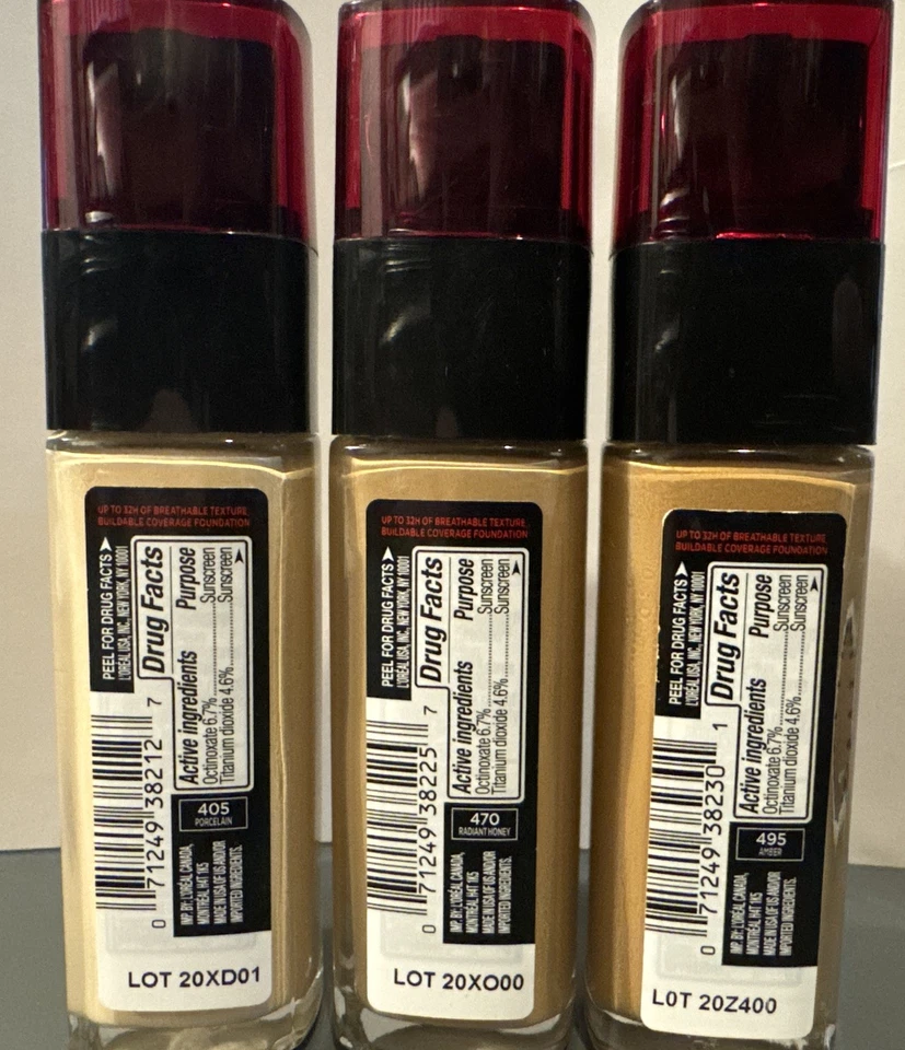 Base LOREAL Infalible 32hr Fresh Wear 405, 470, 495 ¡Lote de 3! Read@@ Foto 4 de 4