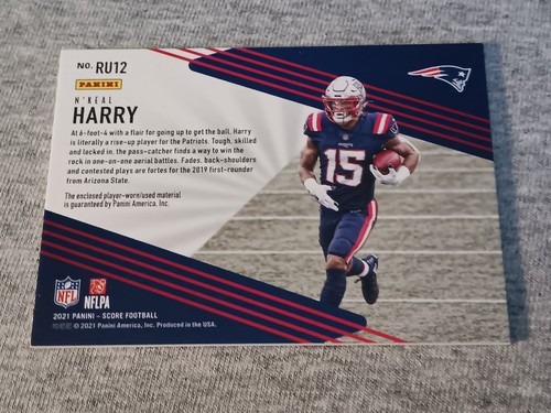 2021 SCORE N'KEAL HARRY RISE UP MATERIAL CARD #RU12 N.E. PATRIOTS - Picture 5 of 5