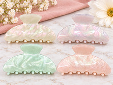 Pearlescent Glitter Hair Claw Clips 4 Beautiful Colors