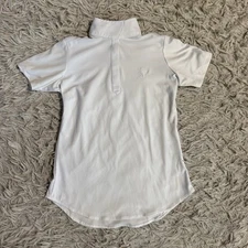 Girl’s Small White Ovation Short Sleeve Horseback Riding Show Shirt