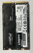 Lot of 2 Mixed brandss NVME SATA 2TB 2280 Solid State Drive.
