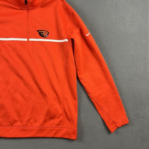 Nike Sweater Mens Medium Orange Oregon State Beavers 1/4 Zip Athletic Pullover - Picture 5 of 10