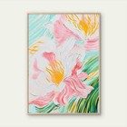 Vibrant Abstract Floral Thick Brushstrokes Pink Wall Art Poster Choose Your Size