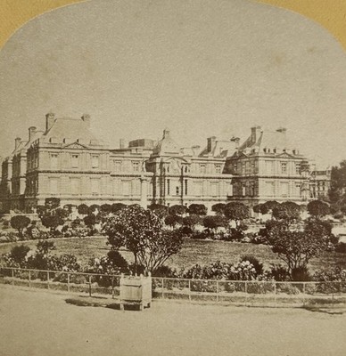FRANCE PARIS Palais de Luxembourg Garten c1875 Stereofoto Amerikanische Ausgabe