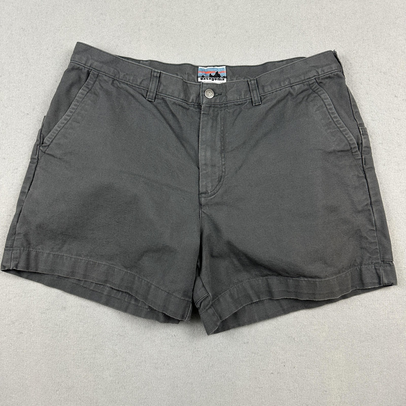 Patagonia Stand Up Shorts Men 38 Gray Canvas Organic Cotton Workwear Outdoor