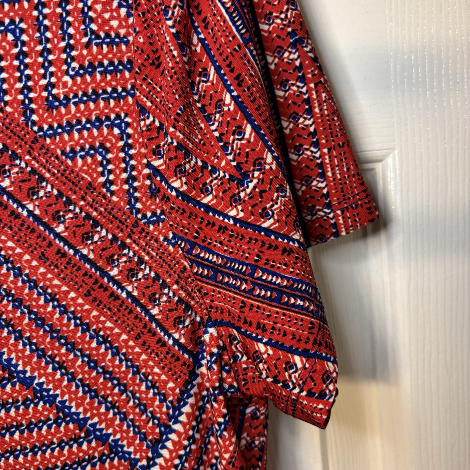 BCBGMAXAZRIA Red Geometric Pattern And Asymmetric… - image 6