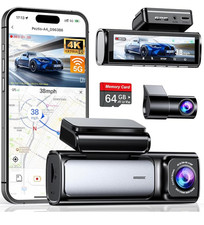 Affver A4 4k Wifi GPS Dash Cam 2 Channel, front and rear unwrapped but unused