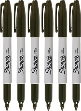 6 PACK Sharpie Permanent Fine Point Marker Black BULK FRESH STOCK BRAND NEW