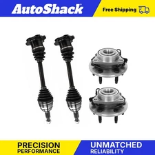 Pair Front CV Axle Shaft Wheel Hub & Bearings for 2014-2018 GMC Sierra 1500 4WD