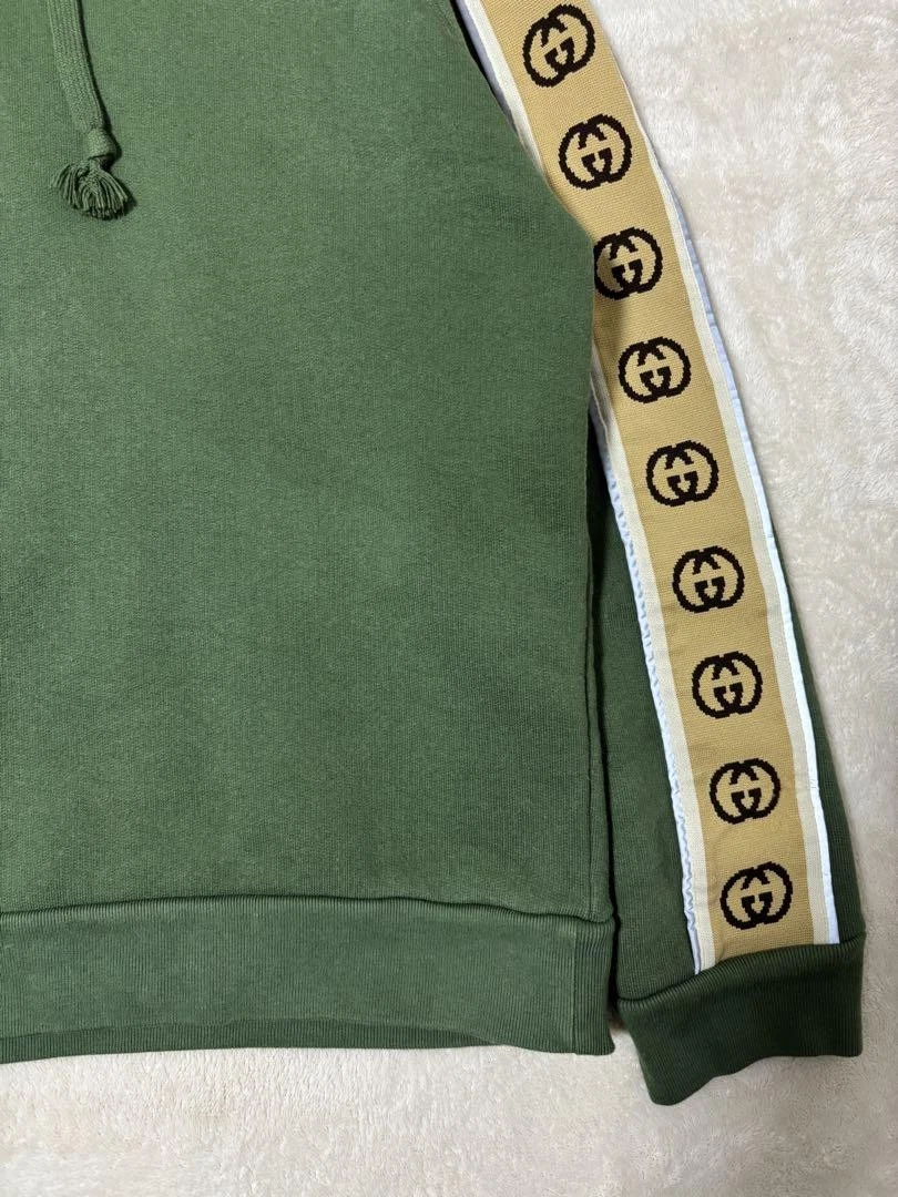 Felpa con cappuccio Gucci in jersey di cotone verde m3_0712