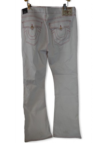 True Religion Herren Ricky Relaxed Straight Jeans W36 L34 weiß + rote Nähte - Bild 5 von 6