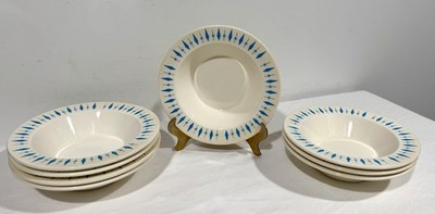 Vtg Mar-Crest Nest Stone Diamond Starburst Carousel Bowl MCM Atomic Blue 7.25''