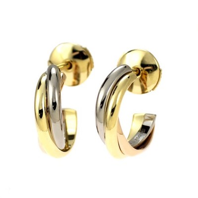 Cartier K18YG/WG/PG earring trinity - Auth free shipping from Japan- Auth SELBY_
