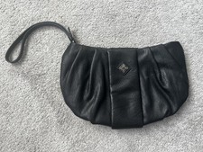 Simply Vera Vera Wang Messina Black Wristlet Bag Casual Pleated Look