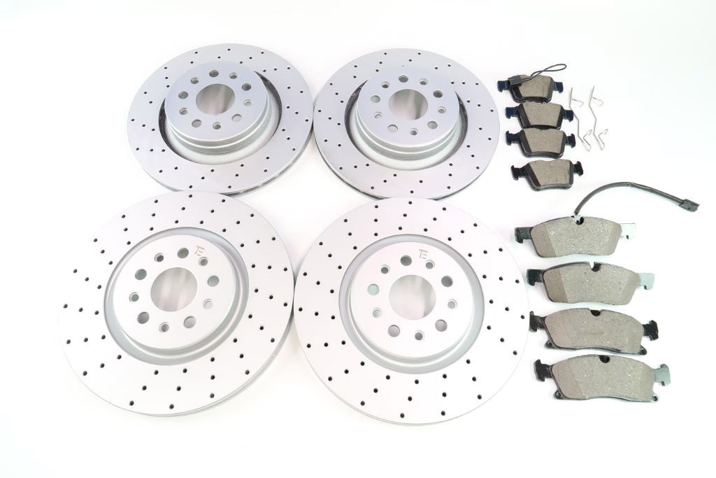Maserati Levante front rear brake pads & drilled rotors upgrade TopEuro #1221