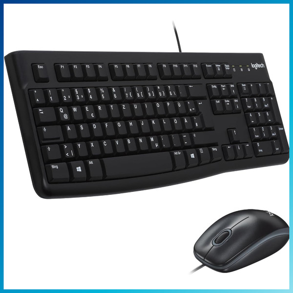 Logitech MK120 Tastatur Maus Set Kabelgebunden Usb Qwertz FüR Pc Laptop-image