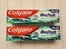 2× Colgate Max Fresh Clean Mint Breath Strips Whitening Toothpaste 6.3 oz